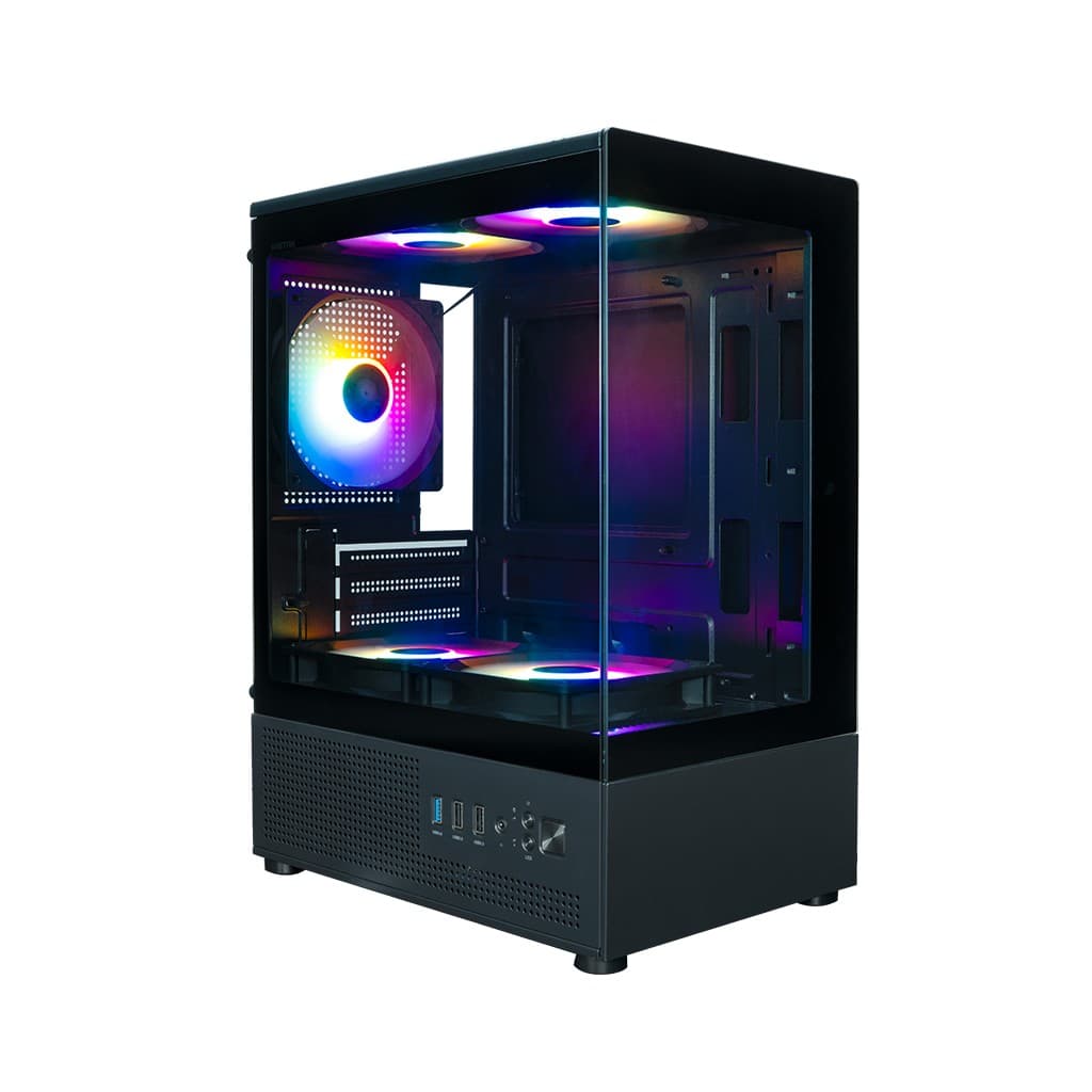 Корпус XASTRA Q300M 5FRGB Black mATX/Aquarium/Screewless/ 5x120mm FRGB FC fans/ Q300M-5FC12F