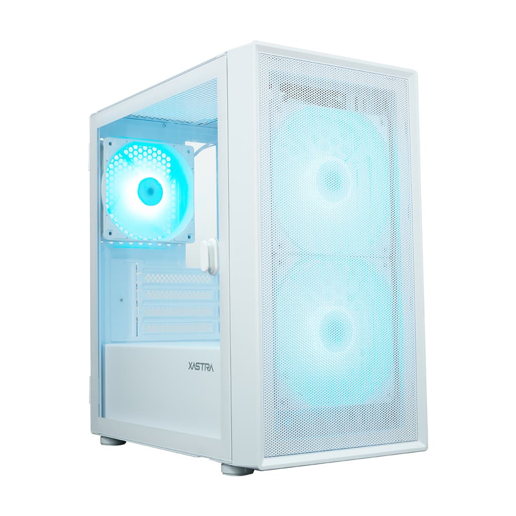 Корпус XASTRA A305M 3ARGB White mATX/Mesh/ tempered glass / 2x140mm + 1x120mm ARGB PWM FC fans/ Door/ A305M-2FC14A-1FC12A-D-WH