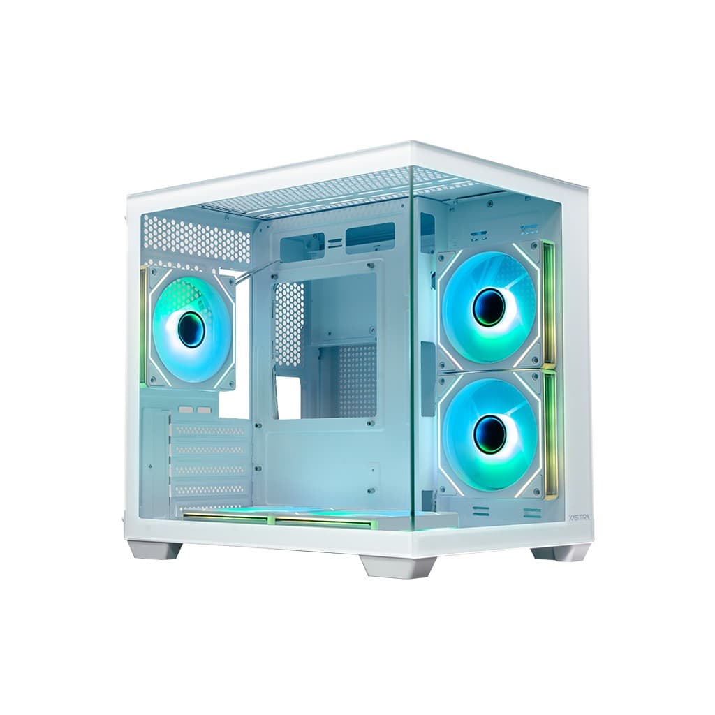 Корпус XASTRA QW400M 5ARGB-C6-AC White mATX/Aquarium/Screewless/5x120mm ARGB PWM FM fans/Argb+PWM HUB 6port/Type-C+USB3.0 (1 USB3.0 кабель)/ QW400M-5FM12A-C6-AC-WH