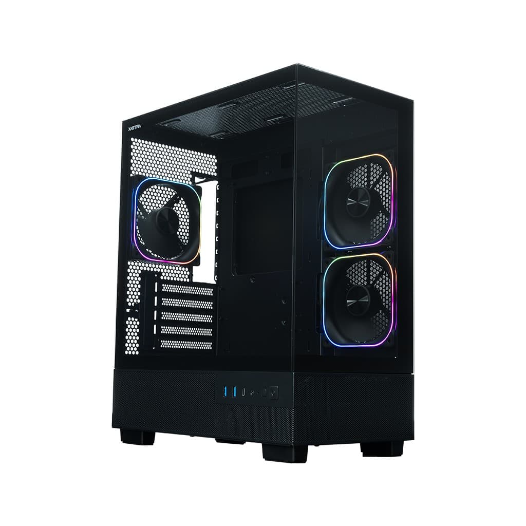 Корпус XASTRA Q400M 3ARGB-FG-C6-UC Black mATX/Aquarium/Screewless/ 3x120mm ARGB PWM FG fans/Argb+PWM HUB 6port/ Type-C/ Q400M-3FG12A-C6-UC