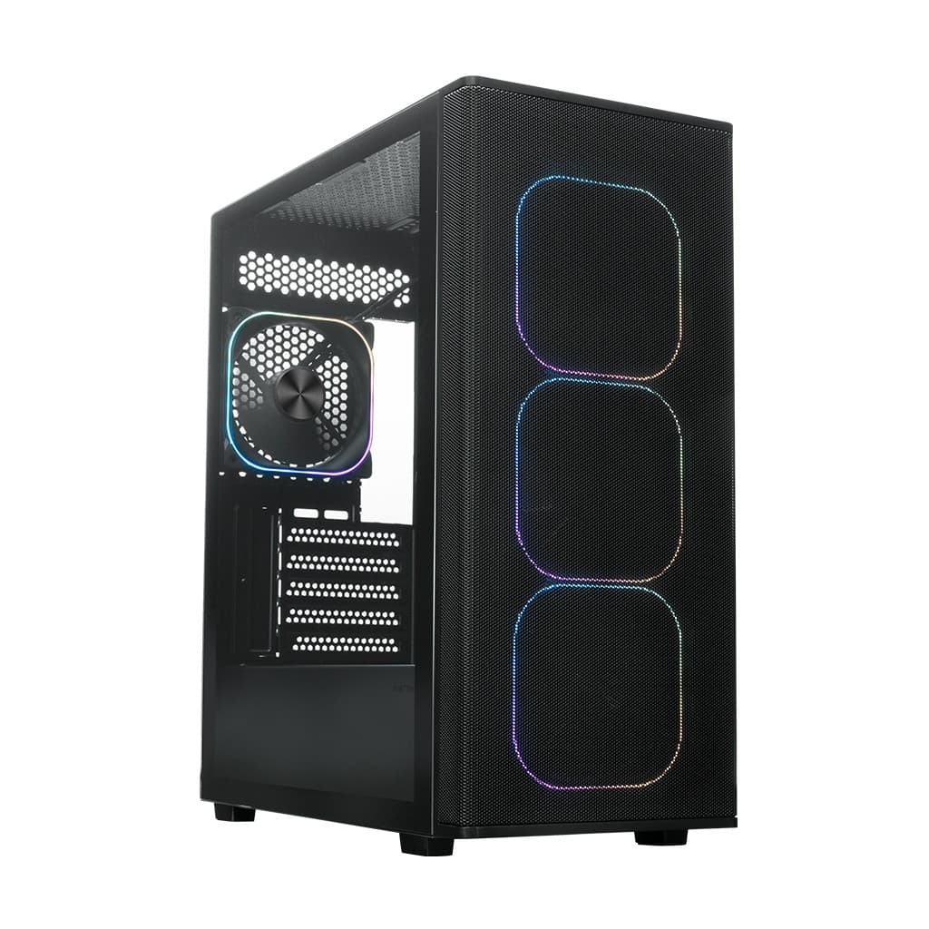 Корпус XASTRA A300M 4ARGB-C6 Black mATX/Mesh/ Srewless full-size TG/ 4x120mm FG120 ARGB PWM fans/Argb+PWM HUB 6ports/ A300M-4FG12A-C6