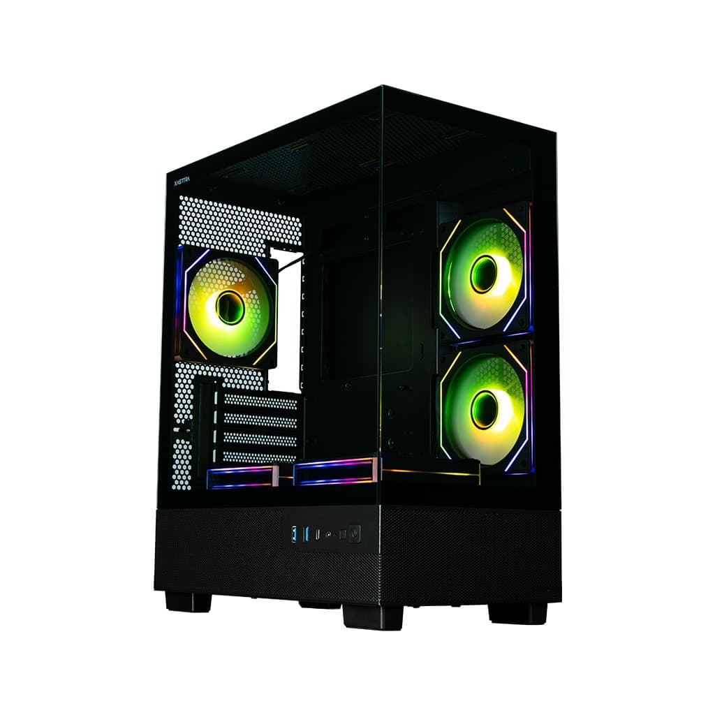 Корпус XASTRA Q400M 5ARGB-C6-UC Black mATX/Aquarium/Screewless/ 5x120mm ARGB PWM FM fans/Argb+PWM HUB 6port/ Type-C/ Q400M-5FM12A-C6-UC