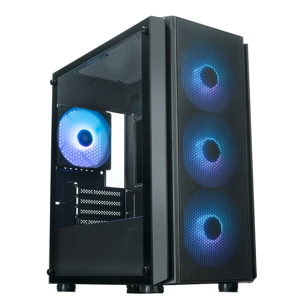 Корпус XASTRA A402M 4ARGB-C6 Black mATX/Mesh/full-size TG/ 4x120mm ARGB PWM fans/Argb+PWM HUB 6port/ A402M-4FC12A-BK-C6