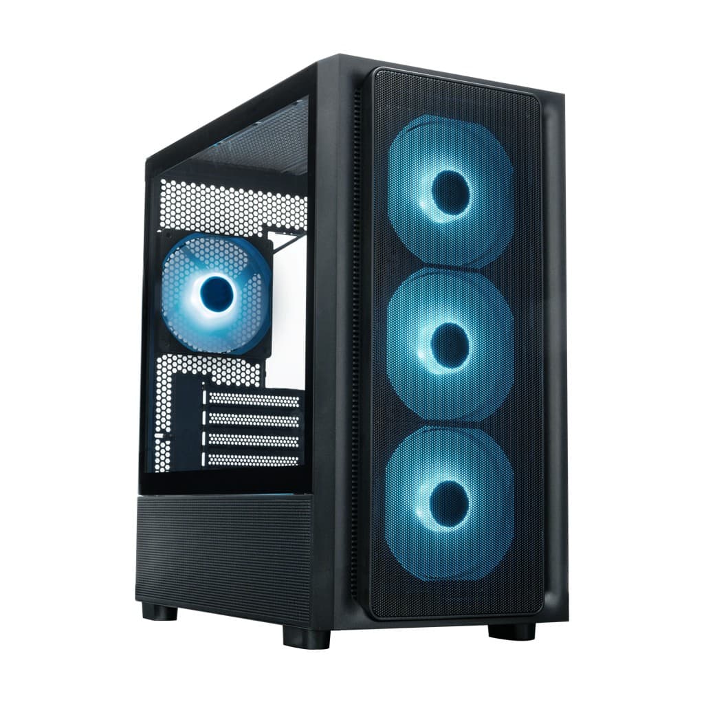 Корпус XASTRA A411M 4ARGB-FC Black mATX/Mesh /ScrewlessTG+mesh panel/ 4x120mm ARGB PWM FC fans/ A411M-4FC12A