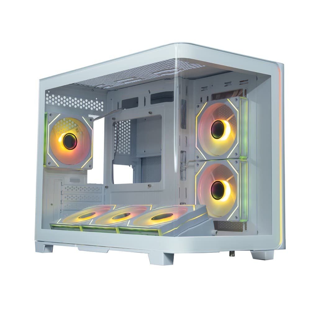 Корпус XASTRA QR600M 6ARGB C10-UC White mATX/Aquarium/ Curve Glass /Led Strip/6x120mm ARGB PWM FM fans/ Argb+PWM HUB 10port / Type-C/ QR600M-6FM12A-C10-UC-L-WH