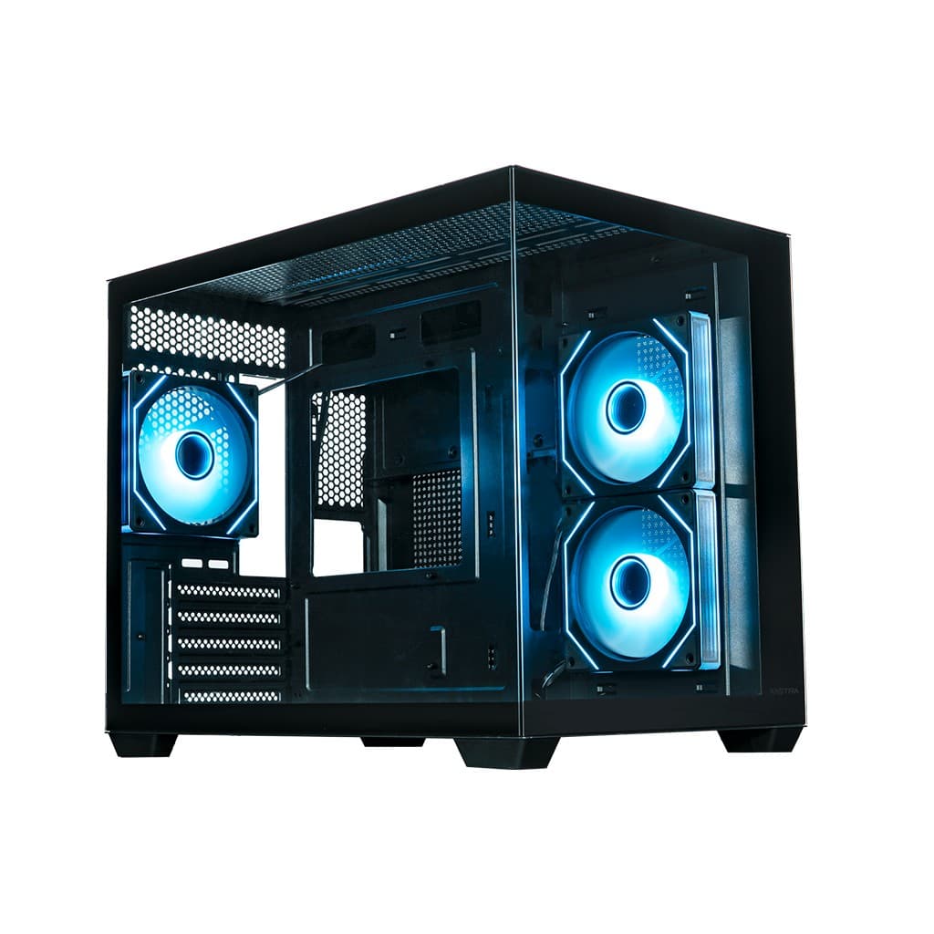 Корпус XASTRA QW500M 3ARGB-C10-UC Black mATX/Aquarium/Screewless/3x120mm ARGB PWM FM fans/Argb+PWM HUB 10port/Type-C/ QW500M-3FM12A-C10-UC