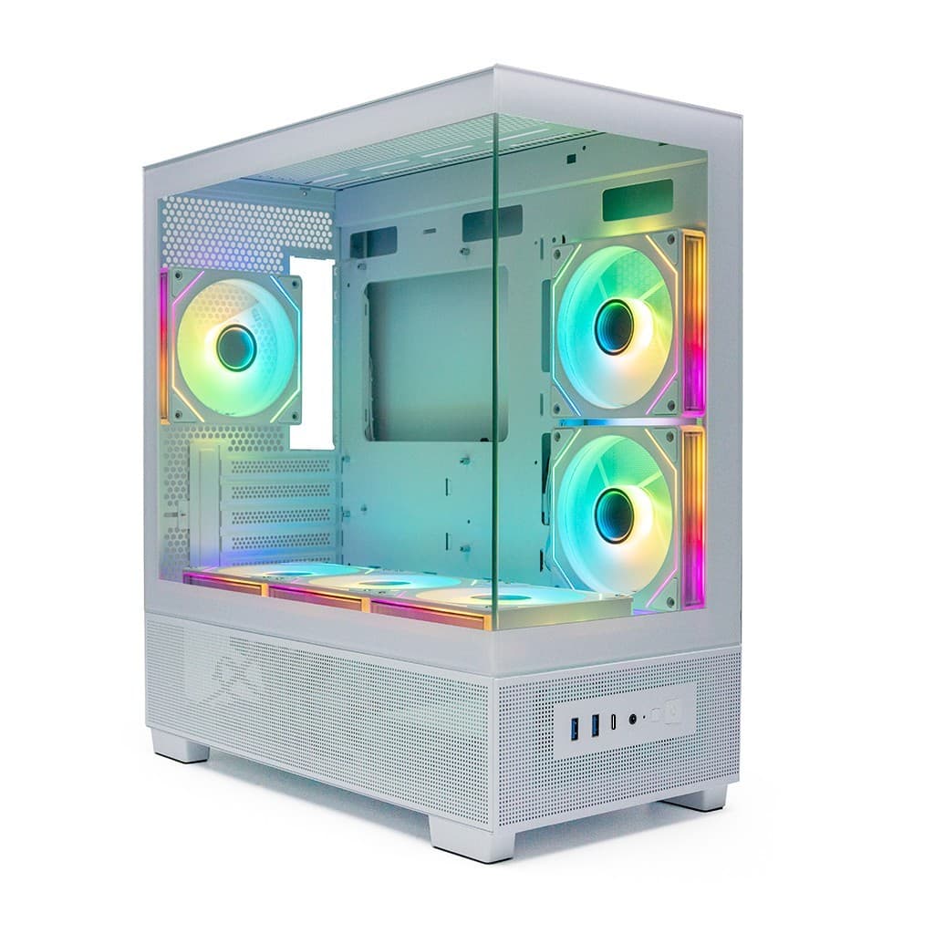 Корпус XASTRA Q500M 6ARGB-C10-UC White mATX/Aquarium/Screewless/ 6x120mm ARGB PWM FM fans/Argb+PWM HUB 10port/ Type-C/ Q500M-6FM12A-C10-UC-WH