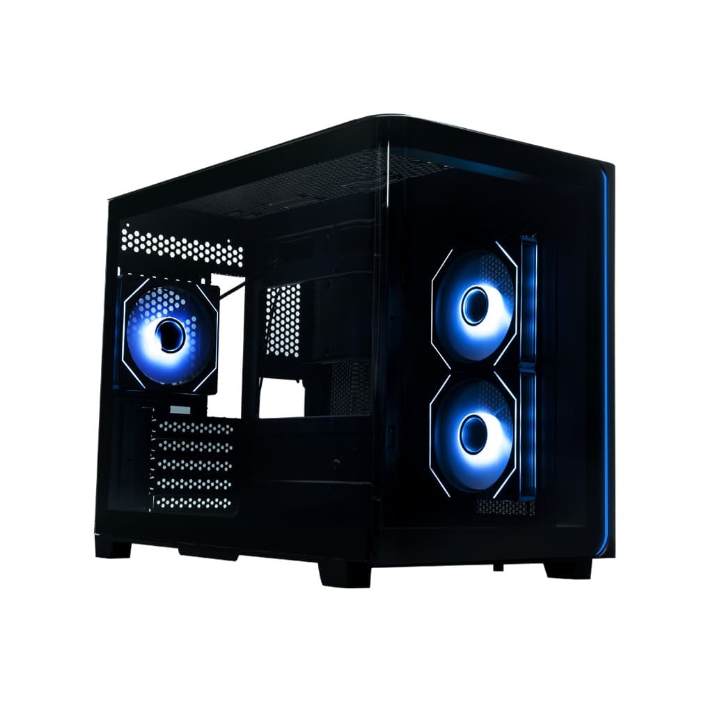 Корпус XASTRA QR600M 3ARGB C10-UC Black mATX/Aquarium/Curve Glass /Led Strip/3x120mm ARGB PWM FM fans/ Argb+PWM HUB 10port /Type-C/ QR600M-3FM12A-C10-UC-L