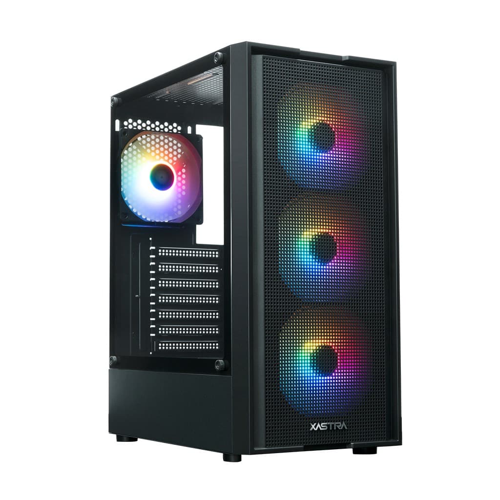 Корпус XASTRA A301 4FRGB Black ATX/Mesh/ tempered glass / 4x 120mm FC120-FRGB fans/ A301-BK-FC120FRGB-4F-GL