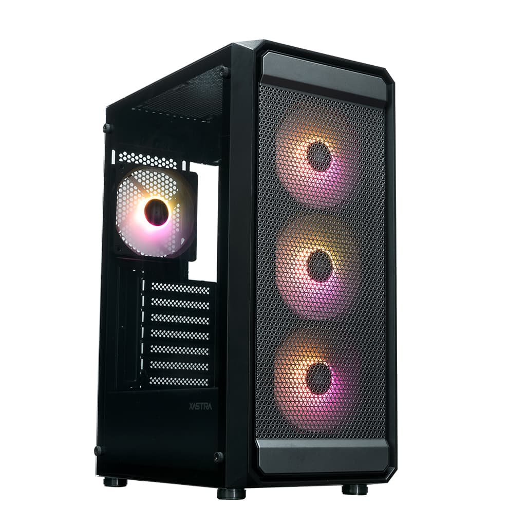 Корпус XASTRA A403 4ARGB Black ATX/Mesh/ tempered glass / 4x120mm ARGB PWM fans/ A403-4FC12A