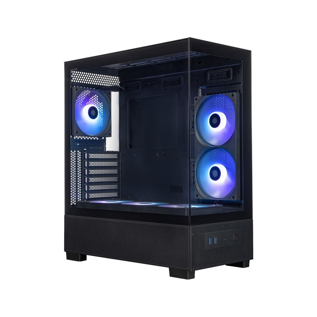 Корпус XASTRA Q500 6ARGB-FA-C6 Black ATX/Aquarium/Screewless/ 1x120mm,1x240,1x360 ARGB PWM FA fans/Argb+PWM HUB 6port/ / Q500-1FA36A-1FA24A-1FA12A-C6