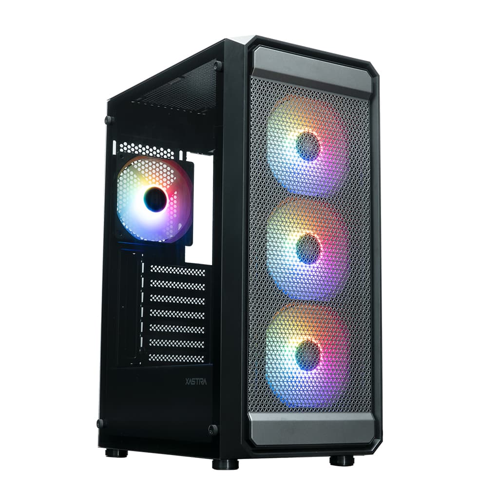 Корпус XASTRA A403 4FRGB Black ATX/Mesh/ tempered glass / 4x120mm FRGB fans/ A403-4FC12F