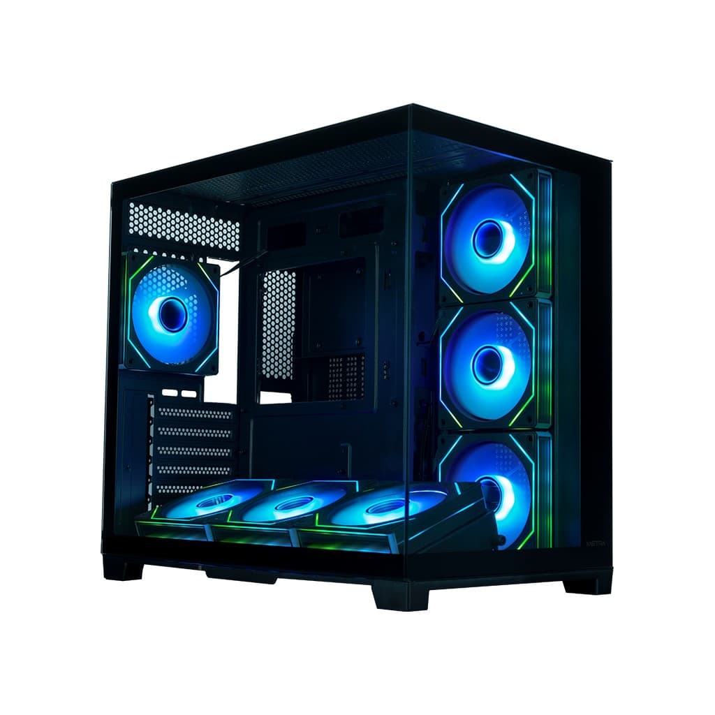 Корпус XASTRA QW500 7ARGB-C10-UC Black ATX/Aquarium/Screewless/7x120mm ARGB PWM FM fans/Argb+PWM HUB 10port/Type-C/ QW500-7FM12A-C10-UC