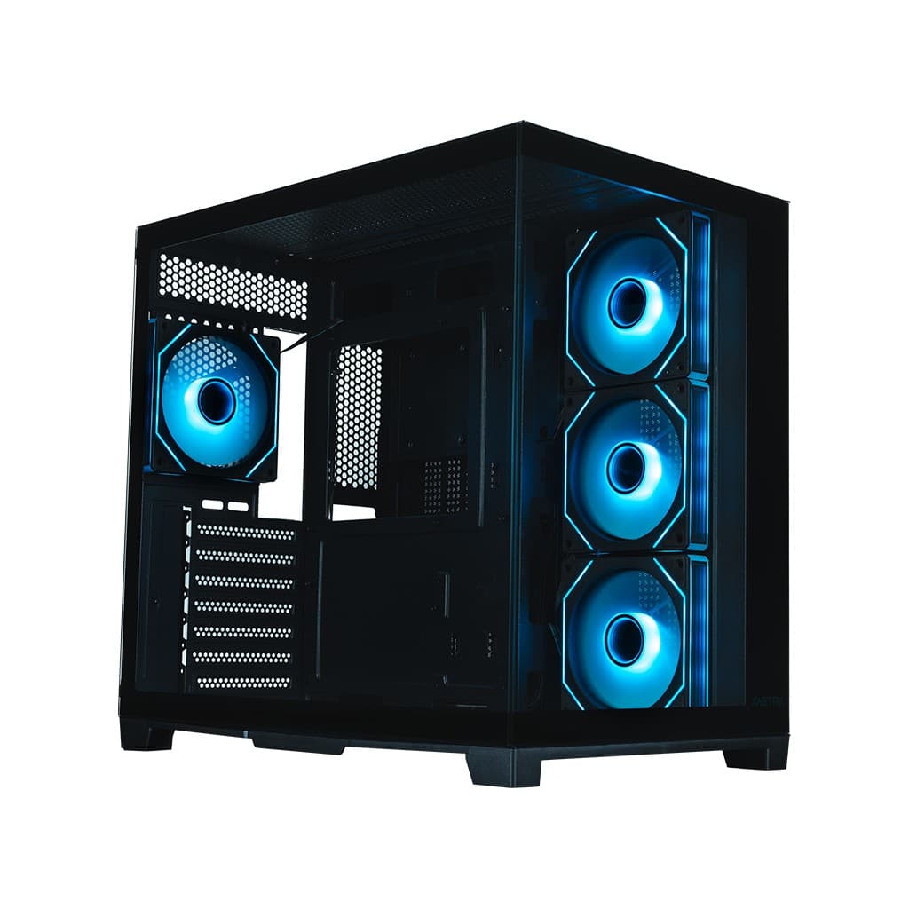 Корпус XASTRA QW500 4ARGB-C10-UC Black ATX/Aquarium/Screewless/4x120mm ARGB PWM FM fans/Argb+PWM HUB 10port/Type-C/ QW500-4FM12A-C10-UC