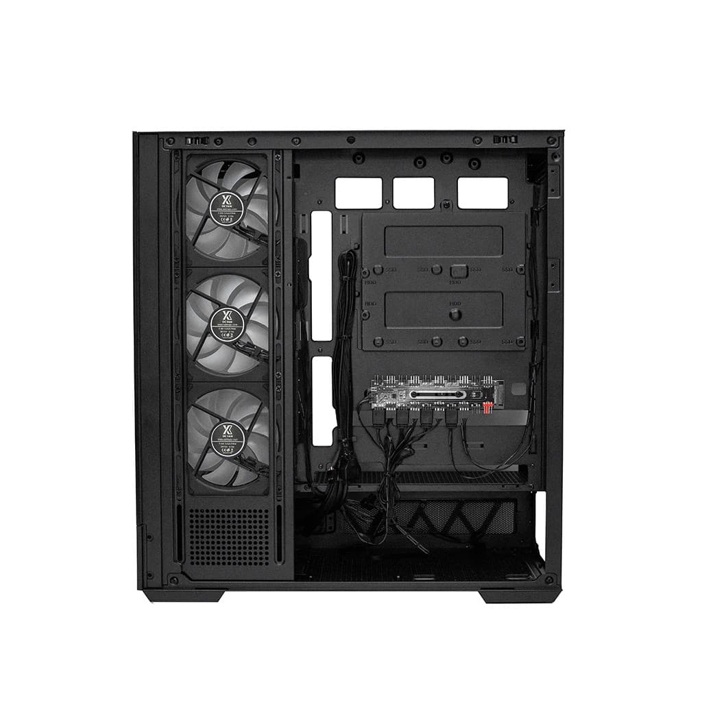 Корпус XASTRA Q700 4ARGB-C10-UC Black ATX/Aquarium/Screewless/4x120mm ARGB PWM mirror fans/Argb+PWM HUB 10port/Type C Q700-4FM12A-C10-UC