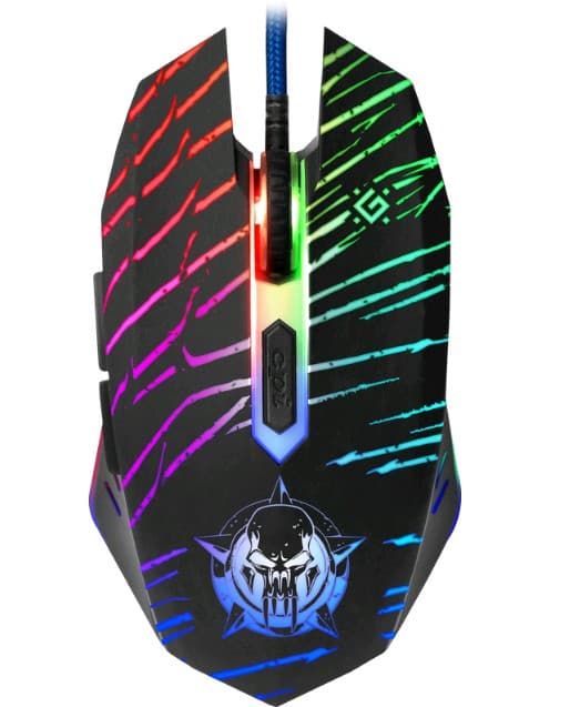 Мышь проводная игровая Defender Dark Agent GM-590L оптика,5 кнопок,1200- 12800dpi, коврик в комплекте