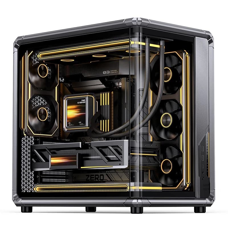 Корпус JONSBO X400CG Gray, TG (aquarium), mini-ITX, mATX, ATX, серый