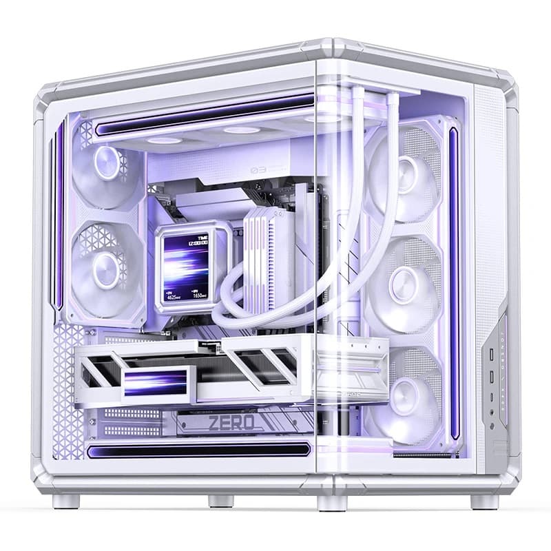 Корпус JONSBO X400CG White, TG (aquarium), mini-ITX, mATX, ATX, белый