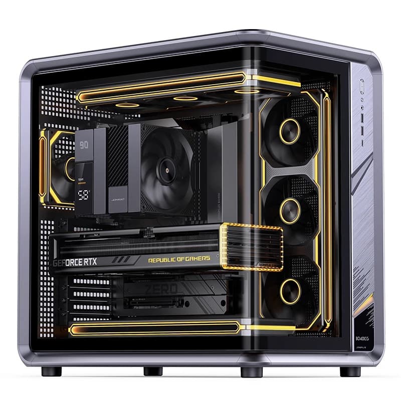 Корпус JONSBO BO400CG V2, TG (aquarium), mini-ITX, mATX, ATX, серый