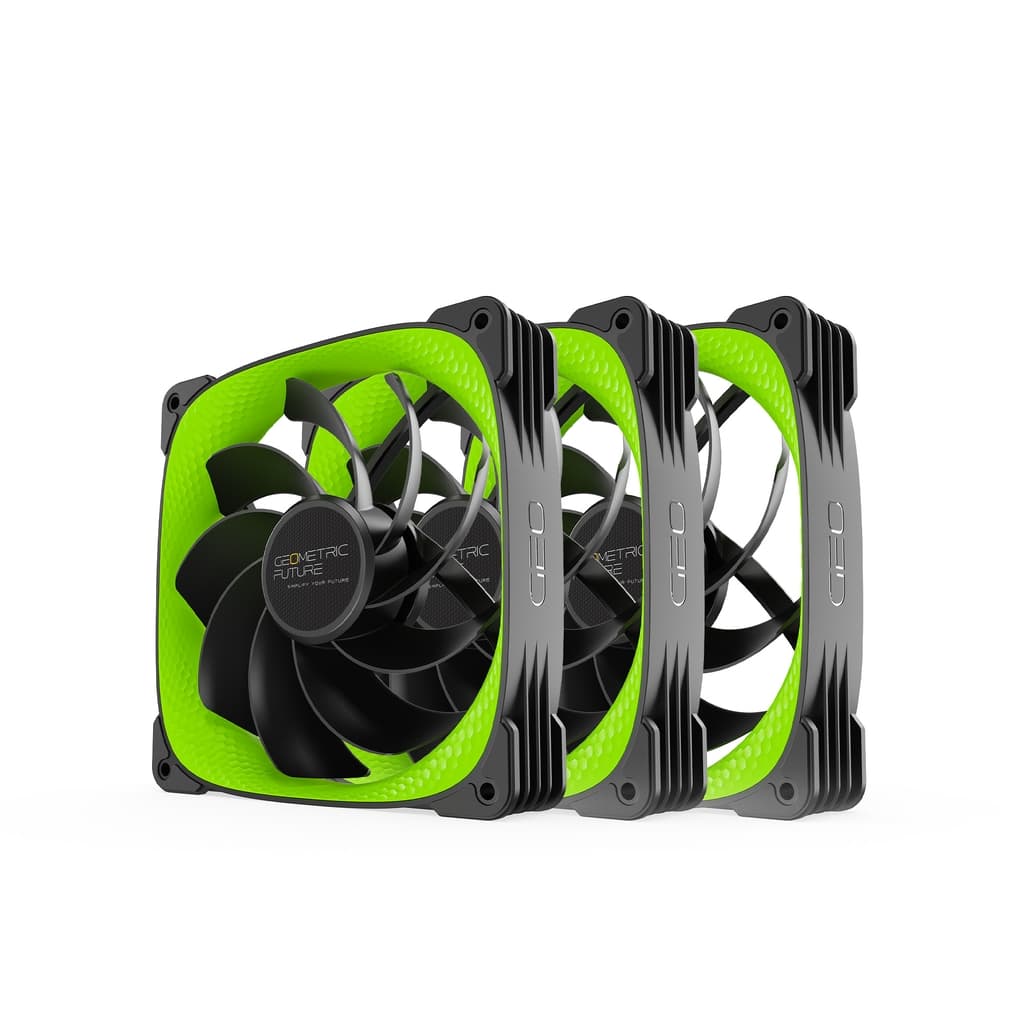 Комплект вентиляторов (3 шт.) Geometric Future Squama 3005RG-14 Reverse Green 140mm / PWM, 140x140x30 mm, 1800 rpm, 73.5 cfm, 31.5 dBA / 1F3005R314200