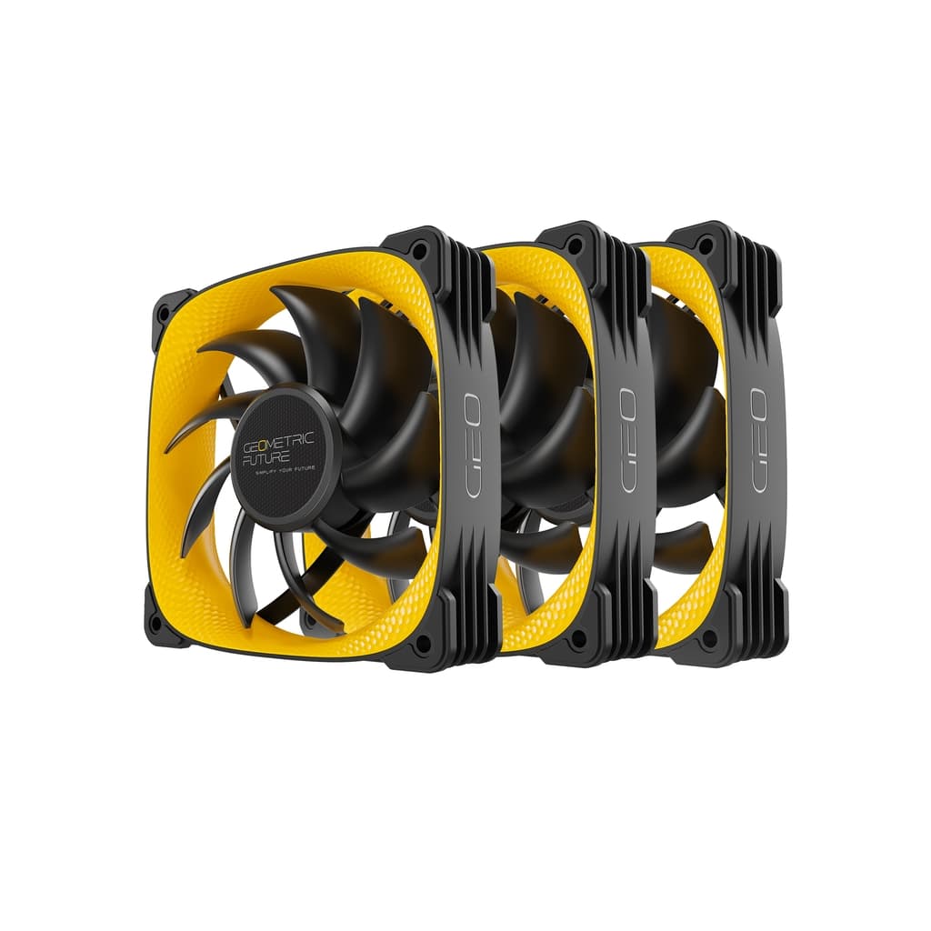 Комплект вентиляторов (3 шт.) Geometric Future Squama 3005Y-12 Yellow 120mm / PWM, 120x120x30 mm, 2000 rpm, 72.2 cfm, 31.5 dBA / 1F3005Y312000