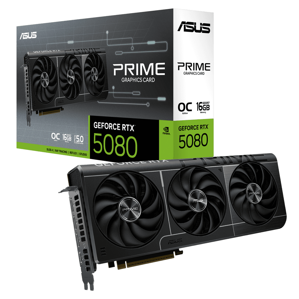 Видеокарта ASUS RTX5080 PRIME OC 16GB GDDR7 256bit 3xDP HDMI 3FAN RTL [PRIME-RTX5080-O16G]