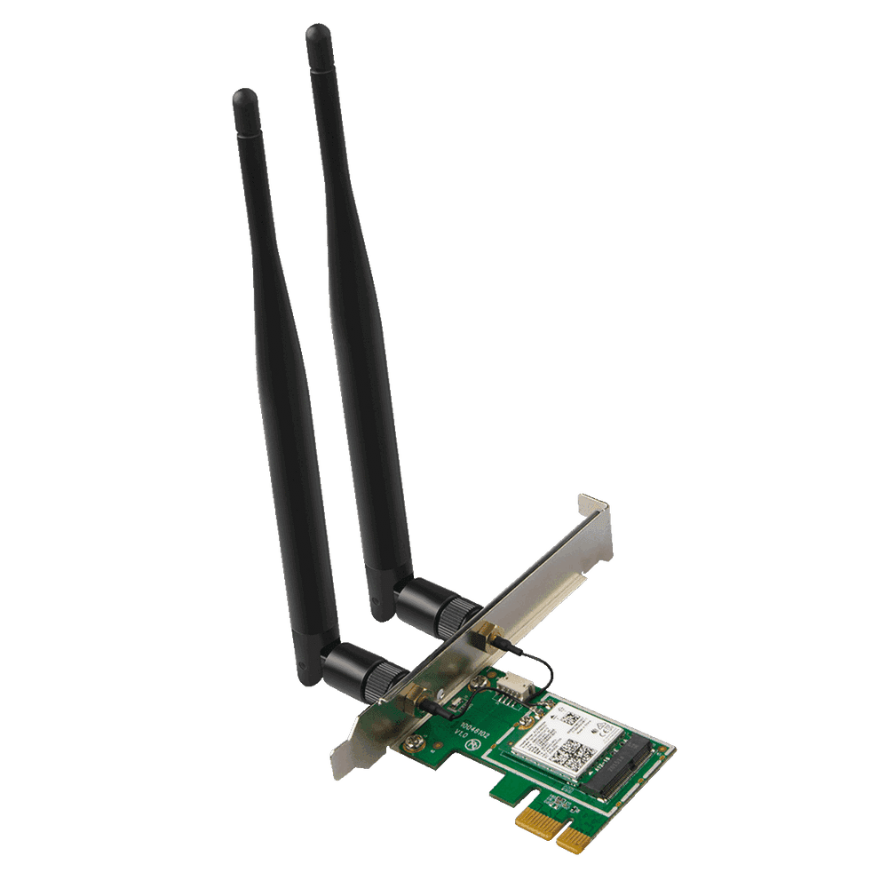 Адаптер беспроводной связи (Wi-Fi) Tenda E30 Сетевой PCIe адаптер AX3000 Wi-Fi 6 2,4/5 ГГц, до 2,98 Гбит/с, 2x5dBi внешние антен