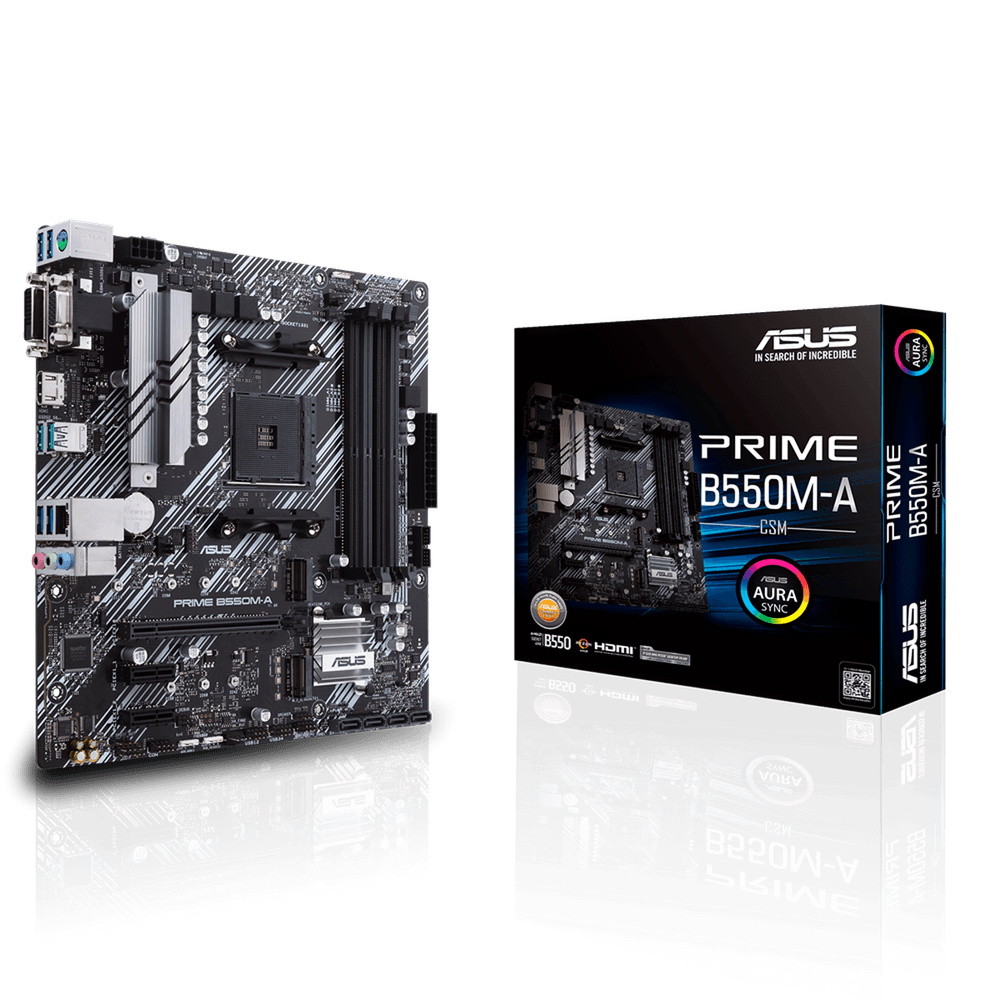 Материнская плата ASUS PRIME B550M-A/CSM AM4 mATX 4xDDR4 PCIEx16 2xPCIEx1 2xM.2 HDMI DVI VGA GLAN