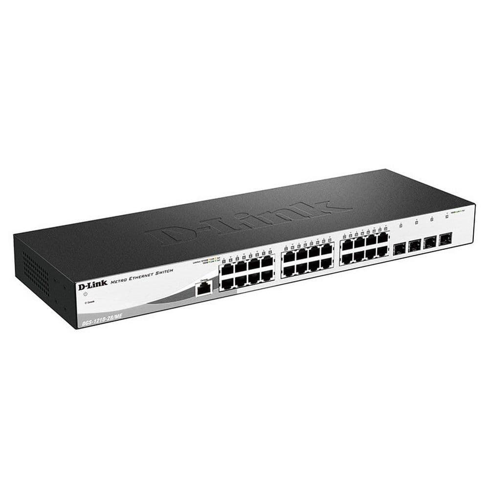 Коммутатор D-Link DGS-1210-28/ME/A2B Управляемый коммутатор 2 уровня с 24 портами 10/100/1000Base-T и 4 портами 1000Base-X SFP, RTL