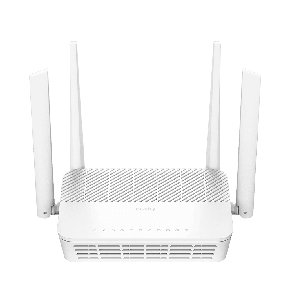 Маршрутизатор CUDY GP3000 AX3000 Wi-Fi 6 GPON Router Dual Band Gigabit xPON, Realtek chipset, GPON/EPON, 2402Mbps at 5GHz + 576Mbps at 2.4GHz, 802.11ax/ac/a/b/g/n, 1 PON Port, 4 Gigabit RJ45 port, Power ON/OFF Button,WPS Button,WiFi Button, Reset button,TR069/TR098/TR111/TR181,EasyMesh