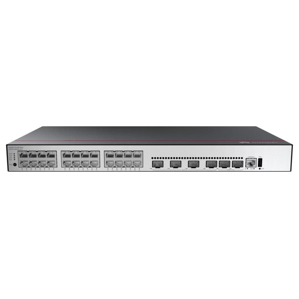 Коммутатор Huawei S5735-L24T4XE-A-V2 (24*10/100/1000BASE-T ports, 4*10GE SFP+ ports, 2*12GE stack ports, AC power), L-MLIC-S57L