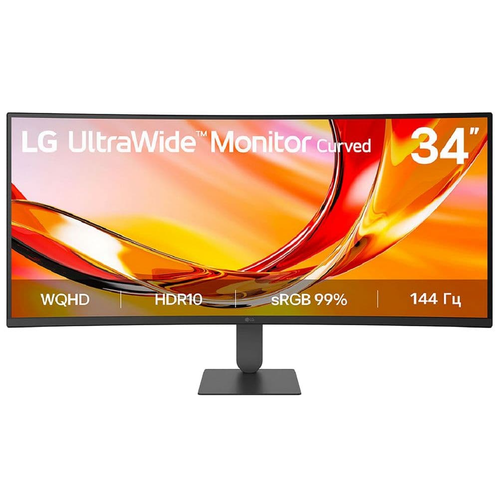 Монитор 34" LG 34U640B-B Curved VA, 3440x1440, 144Hz, 5ms, 300сd/m, 4000:1, HDR10 | 2xHDMI(2.0), DP(1.4), Type-C(PD-65W), 2xUSB3.2 | HAS, ExPSU, Vesa 100, Black