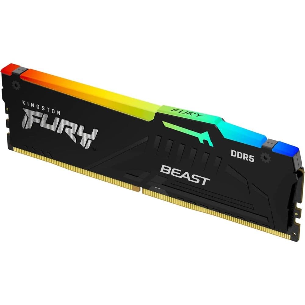 Модуль памяти 32GB Kingston DDR5 5600 DIMM FURY Beast Black RGB EXPO Gaming Memory Non-ECC, CL36, 1.25V, Heat Shield, XMP, 1RX8, RTL