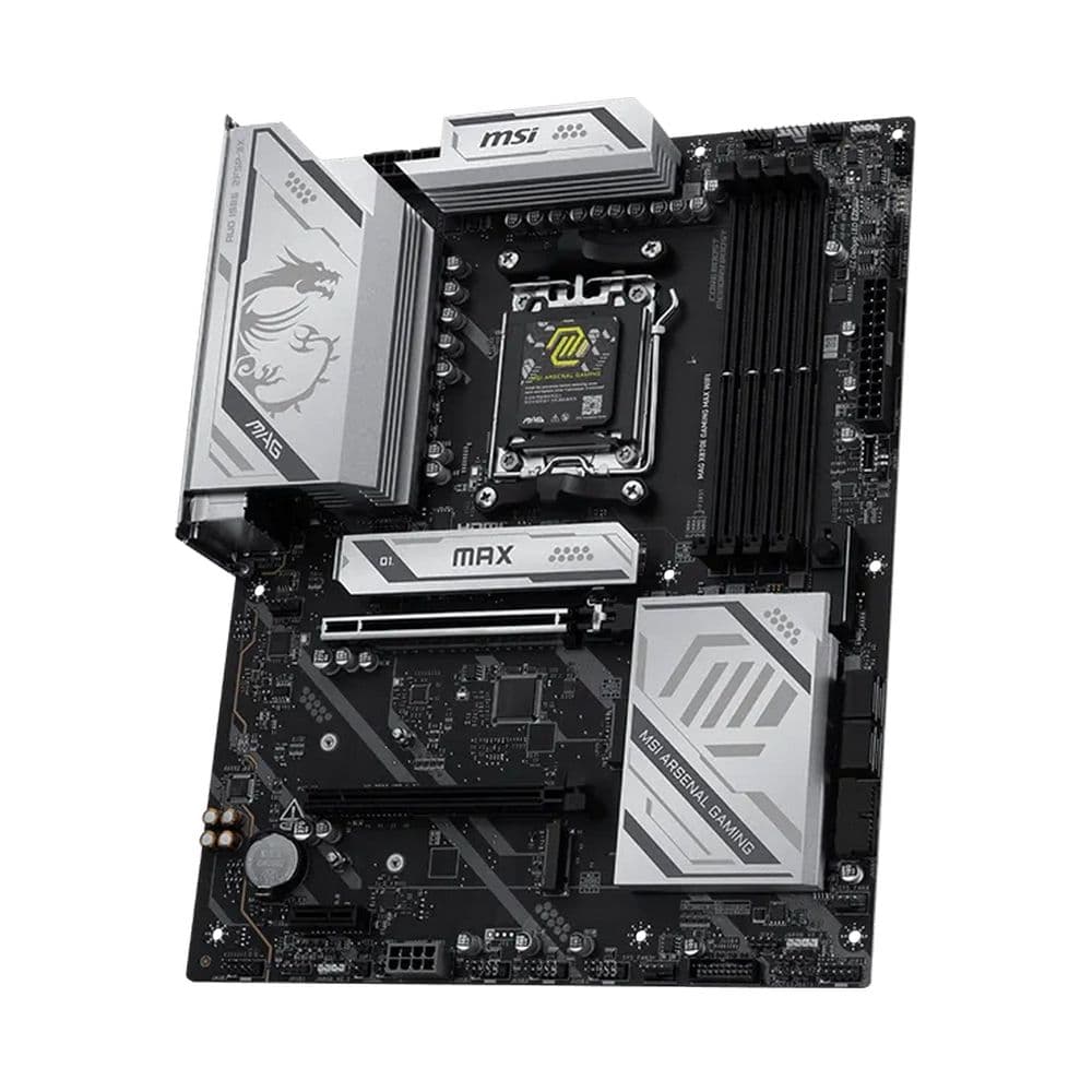 Материнская плата MSI MAG X870E GAMING MAX WIFI, AM5, 4*DDR5, 2*PCIEx16, 1xPCIEx1, 3*M.2, 2*TypeC, 2*USB3.2Gen2, 6*USB3.2Gen1, 10*USB2.0, 4*SATA3.0, 5G, 1*Type-C(DP), HDMI, ATX, RTL