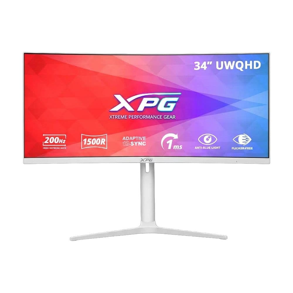 Монитор 34" XPG RIFT R34WXC White (VA (Curved), 3440x1440, 21:9, 8bits, 200Hz, 350cd/m, 1ms, 4000:1, 2хHDMI2.0, 2хDP1.4, HAS, Vesa 75х75 )