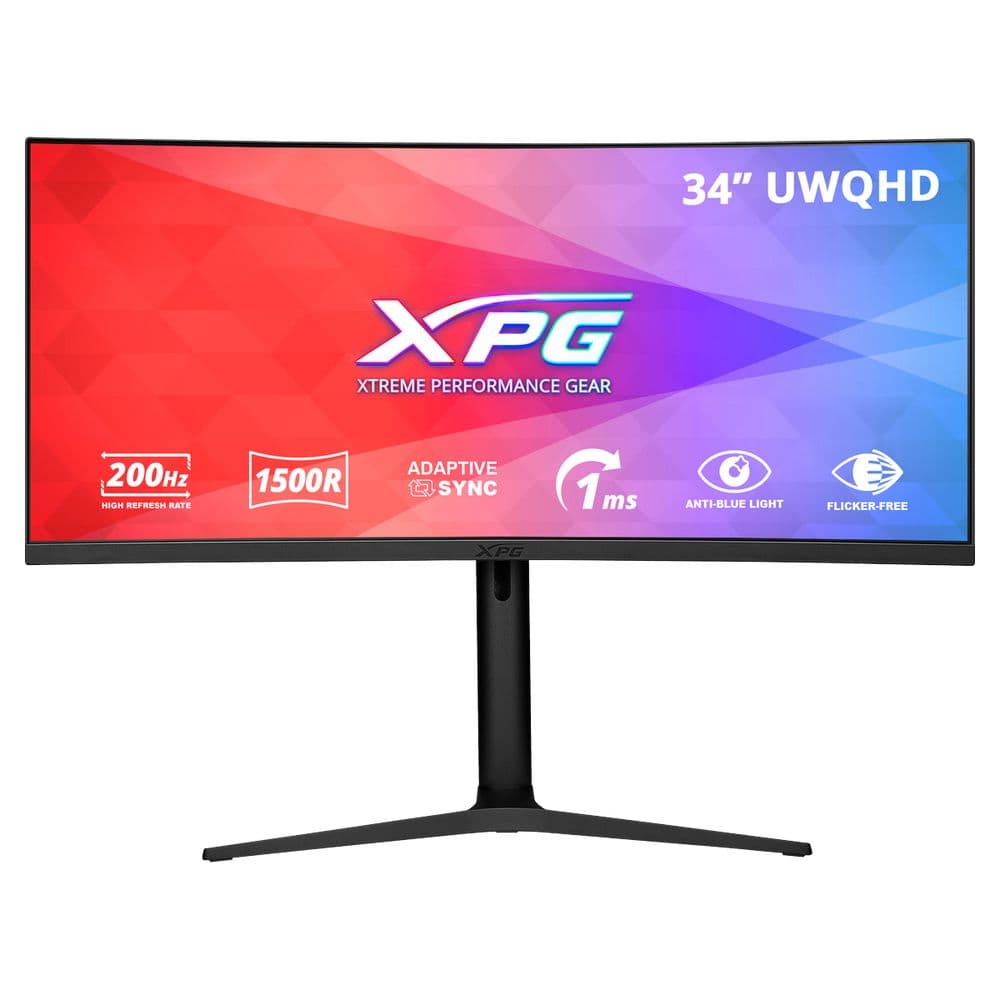 Монитор 34" XPG RIFT R34WXC Black (VA (Curved), 3440x1440, 21:9, 8bits, 200Hz, 350cd/m, 1ms, 4000:1, 2хHDMI2.0, 2хDP1.4, HAS, Vesa 75х75 )