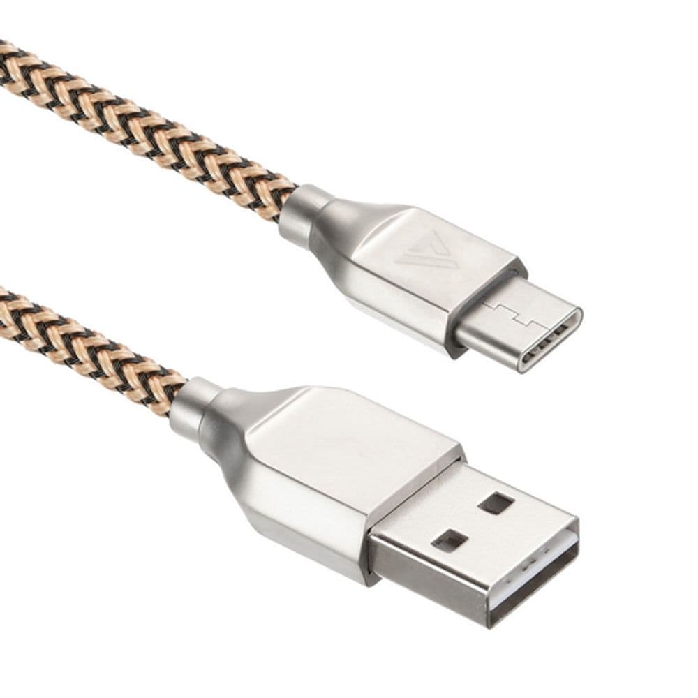 Кабели USB ACD USB кабель ACD-Titan Type-C ; USB-A Нейлон, 1м, желто-черный (ACD-U927-C2Y)