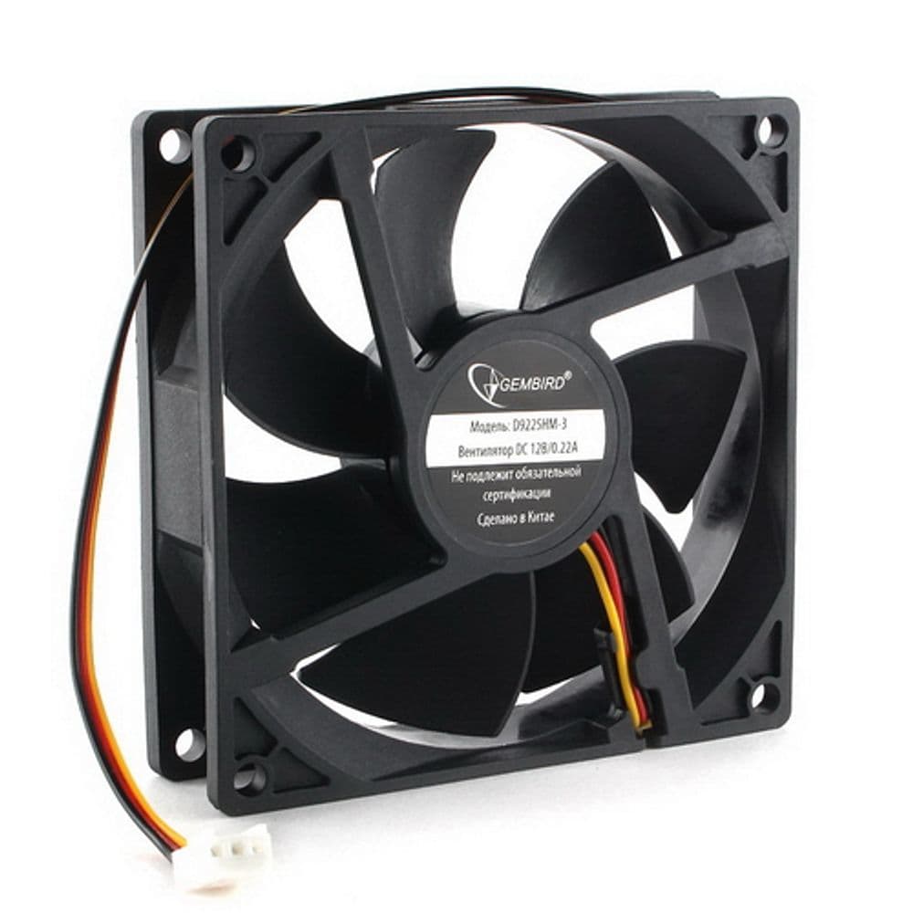 Вентилятор в корпус Gembird D9225HM-3 92x92x25, гидродинамический, 3 pin, провод 30 см