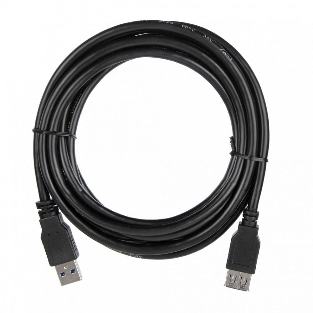 Кабель ACD-U3AAF-30L |ACD-U3AAF-30L| USB 3.0, A male - A feмale, ТТХ: |ACD-U3AAF-30L| (7/0.12BC+HDPE)*1P+|(7/0.12BC+HDPE)*2C+7/0.12BC+AL|*2P +7/0.16BC*2C+AL+7/0.12BC+B(80/0.12AL)PVC5.5, Черный, 3м