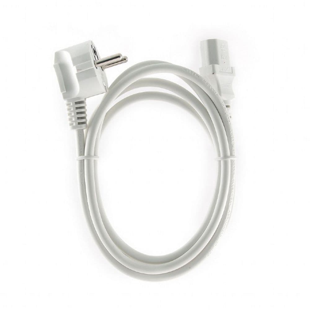 Кабель питания Cablexpert PC-186W-VDE, 1.8м, Schuko- C13, VDE, 10А, белый, с заземлением, пакет