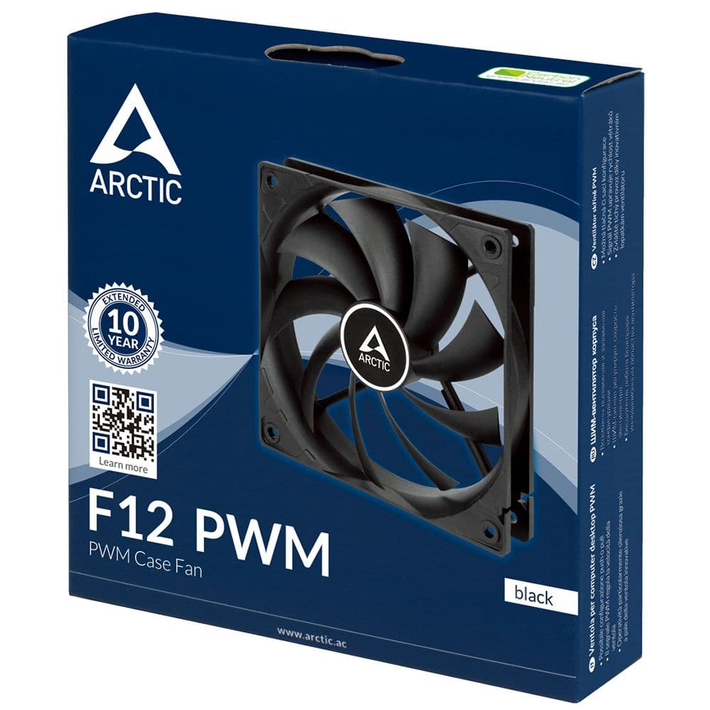 Вентилятор корпусной ARCTIC Cooling F12 PWM PST (Black) - retail (ACFAN00200A)