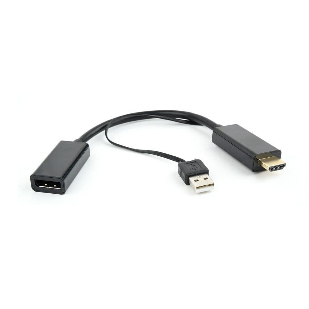 Переходник Cablexpert Конвертер HDMI->DisplayPort, Cablexpert DSC-HDMI-DP HD19M+USBxHD20F, черный