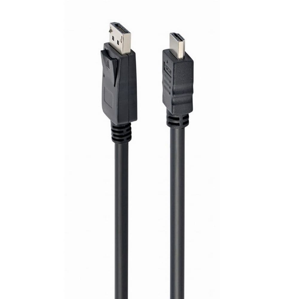 Кабель DisplayPort->HDMI Cablexpert CC-DP-HDMI-1M 1м, 20M/19M, черный, экран, пакет (CC-DP-HDMI-1M)