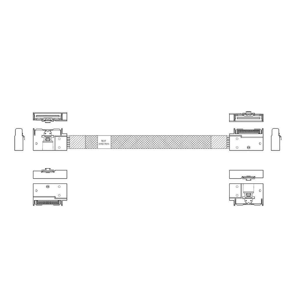 Кабель L285MM010-SD-R Cable MCIO x8 74P (угловой Right Exit) -TO- MCIO x8 74P (угловой Right Exit), 85 Ohm, L:80cm