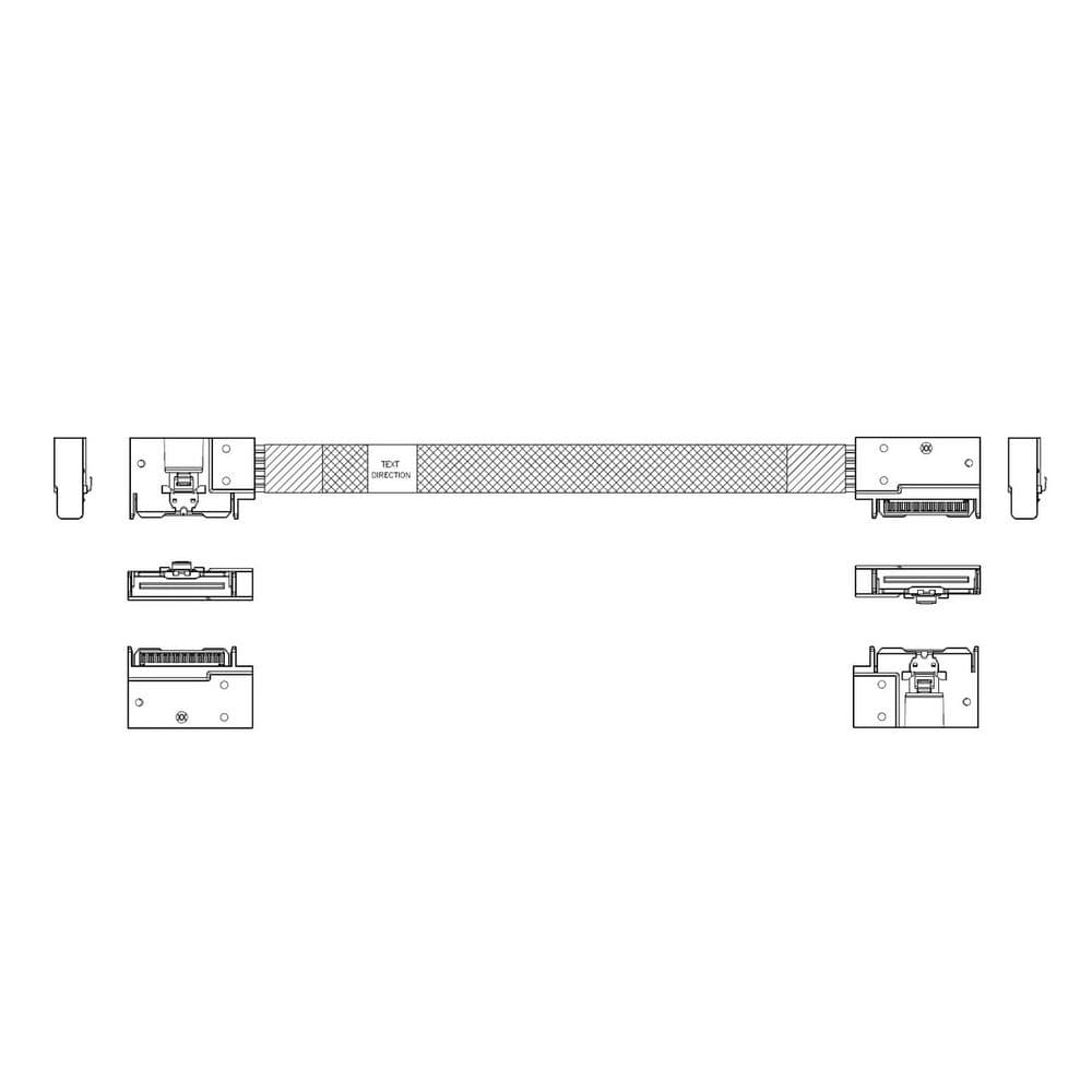 Кабель L285MM009-SD-R Cable MCIO x8 74P (угловой Left Exit) -TO- MCIO x8 74P (угловой Left Exit), 85 Ohm, L:80cm