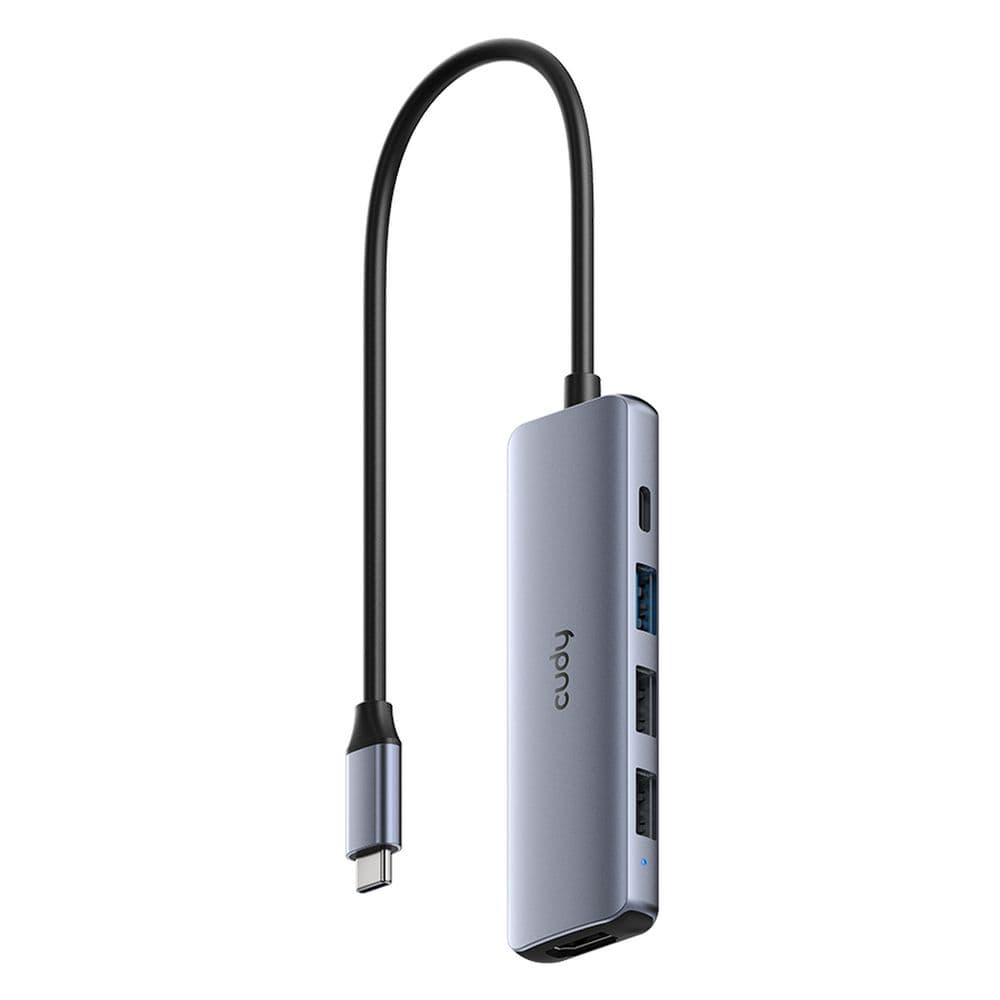 Концентратор CUDY UH405 5-IN-1 USB-C Hub with 4K HDMI 5-IN-1 USB Hub, Aluminium housing,1 USB-C 3.0 5Gbps male connecter with 25cm cable, 1x 4K@30Hz HDMI Port, 1x 100W USB-C port for PD Charging, 1 USB-A 3.0 5Gbps Port, 2 USB-A 2.0 Data Ports, compatible with MacBook, Mac Pro, Mac mini, iMac, Surface Pro, XP