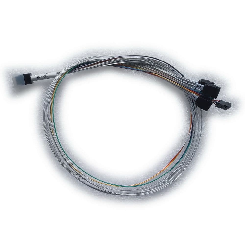 Кабель DiliVing DL-0591, Internal SFF8643-to-4*SATA+SB ( HDmSAS (прямой) -to- 4*SATA(прямой)+SideBand) Crossover, 75 cm