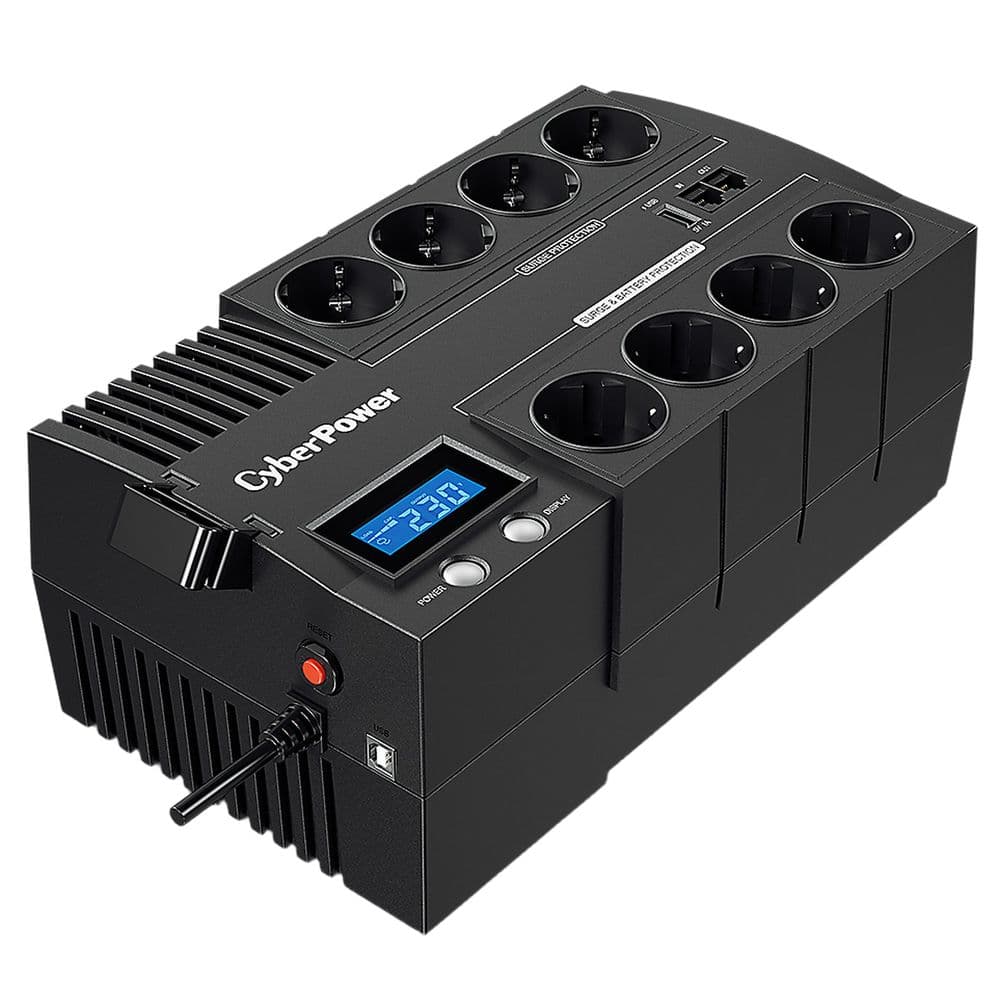Источник бесперебойного питания (ИБП) CyberPower BR700E, Line-Interactive, 700VA/420W, 8 (4+4) Schuko розеток, USB. / CBR-BR700EA / UPS CyberPower BR700E, Line-Interactive, 700VA/420W, 8 (4+4) Schuko sockets, USB.