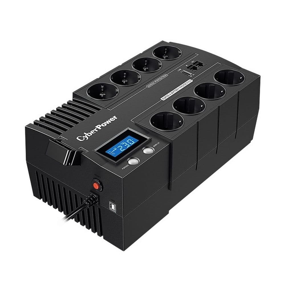 Источник бесперебойного питания (ИБП) CyberPower Bad Pack Line-Interactive CyberPower BR700ELCD 700VA/420W USB/RJ11/45/USB charger A (4+4 EURO)