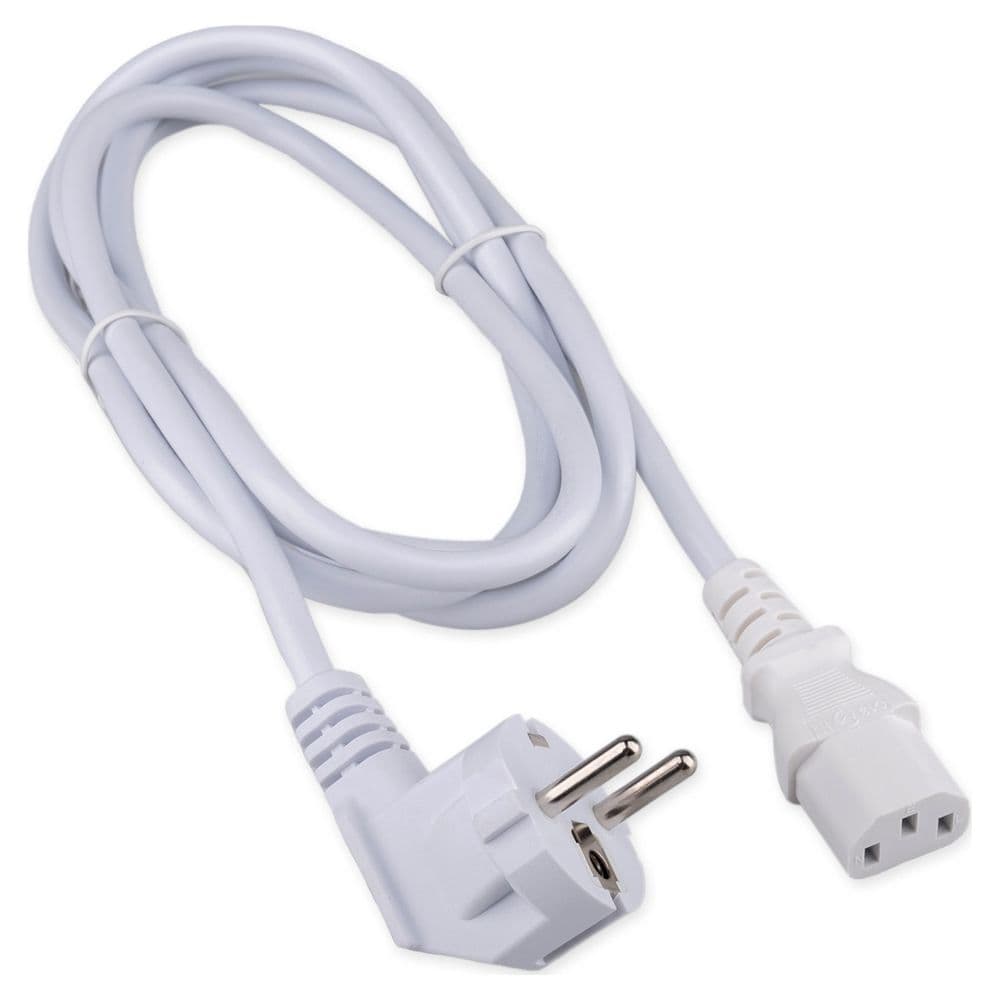 Кабель питания Cablexpert PC-186W-1-2M белый, 2м, Schuko - C13, Сечение провода 3x1кв.мм, с заземлением, пакет